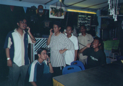 Teens at a pool party; Actual size=240 pixels wide